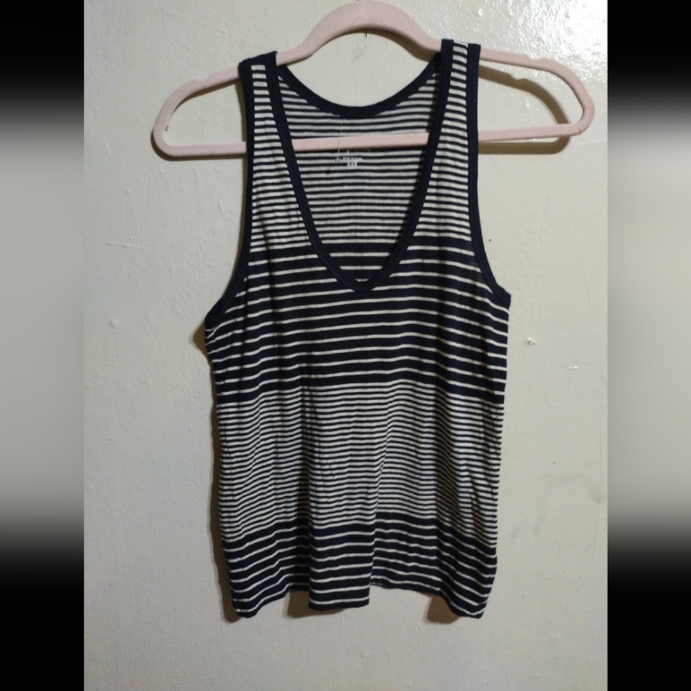 J. Crew Navy and White Striped Tank Costal GradNWOT